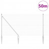 Słupek ogrodzeniowy. Srebrny 50 x 1 m (siatka 19 x 19 mm) Stal