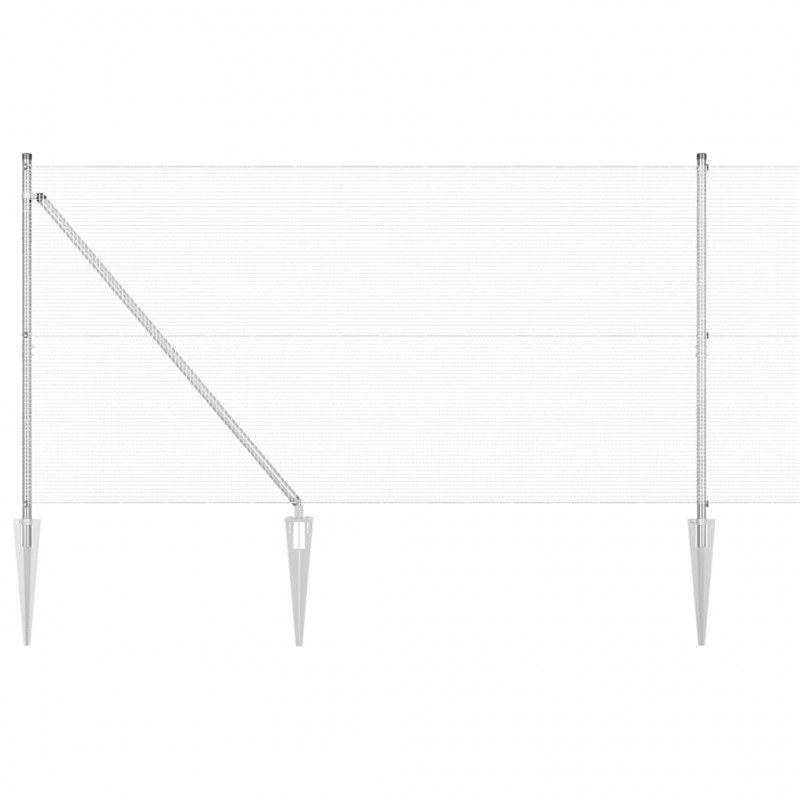 Słupek ogrodzeniowy. Srebrny 50 x 1,4 m (siatka 12 x 12 mm)