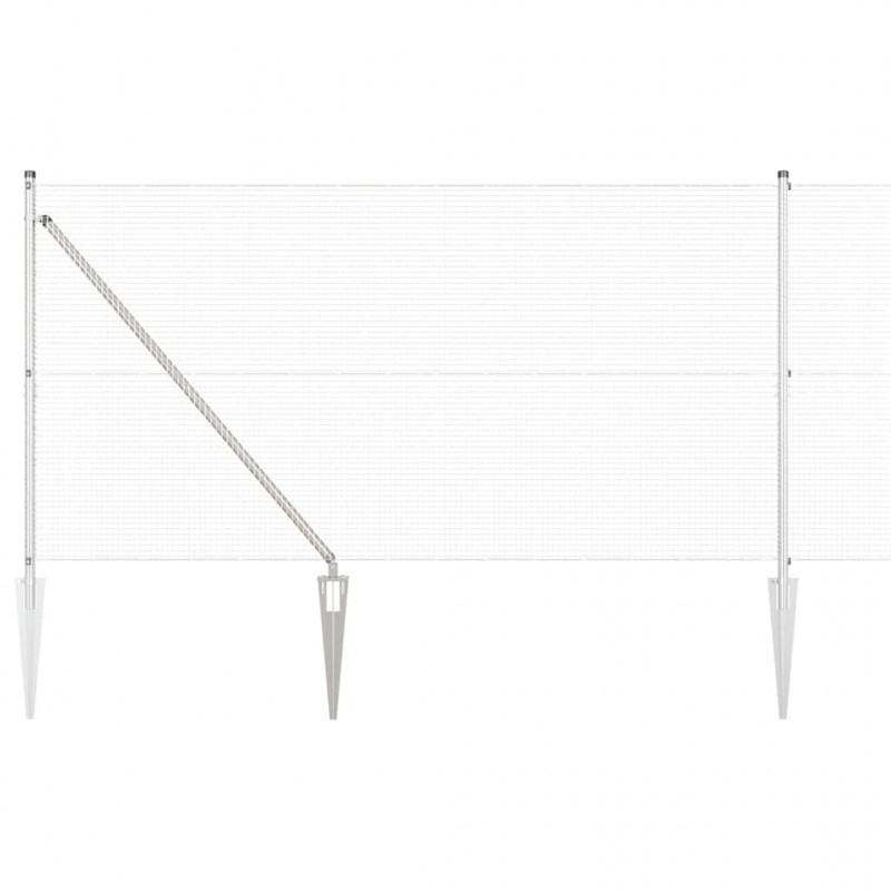 Słupek ogrodzeniowy. Srebrny 50 x 1,4 m (16 x 16 mm siatka)
