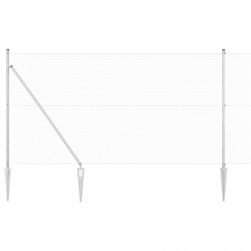 Słupek ogrodzeniowy. Srebrny 50 x 1,5 m (siatka 19 x 19 mm)