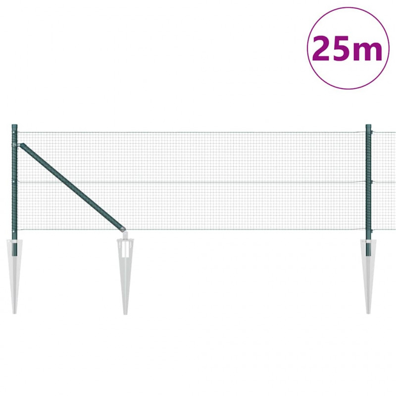 Słupek ogrodzeniowy. Zielony 25 x 0,6 m (16 x 16 mm siatka)