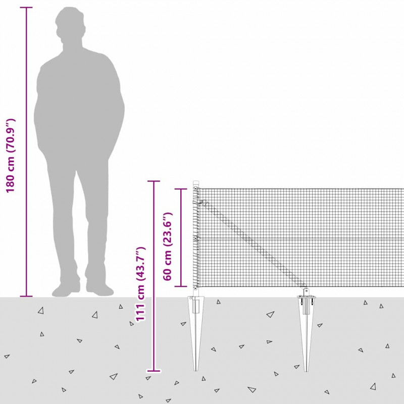 Słupek ogrodzeniowy. Zielony 25 x 0,6 m (16 x 16 mm siatka)