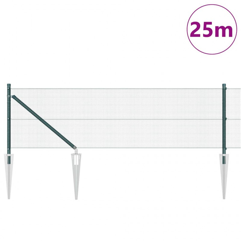 Słupek ogrodzeniowy. Zielony 25 x 0,8 m (12 x 12 mm siatka)