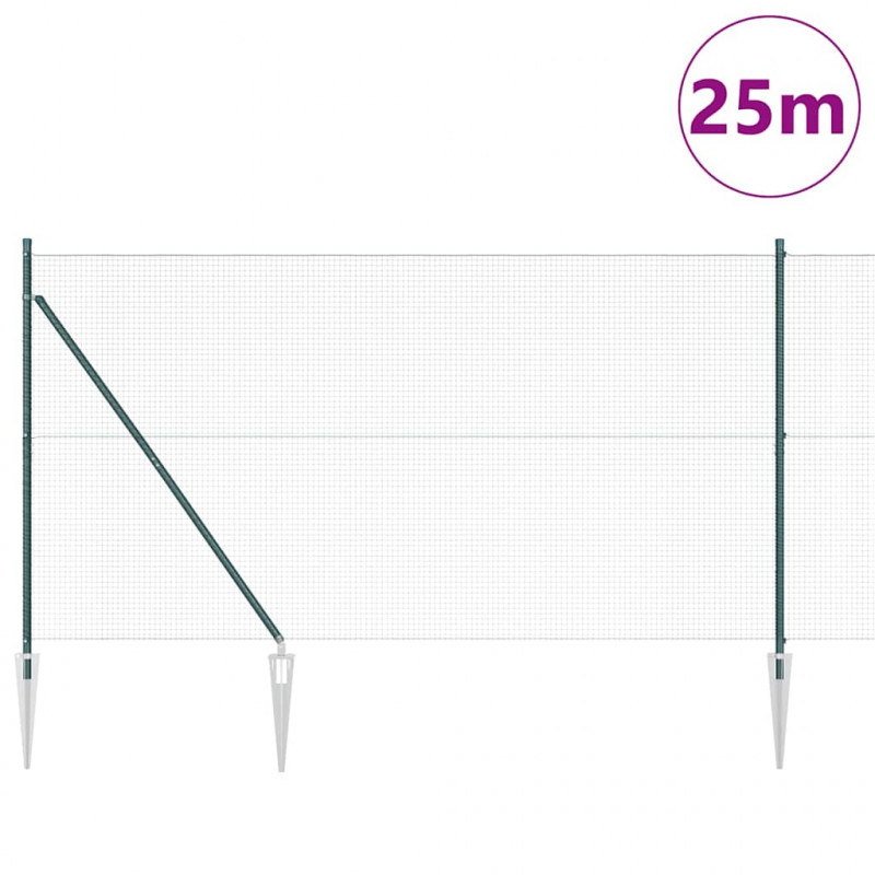 Słupek ogrodzeniowy. Zielony 25 x 1,5 m (19 x 19 mm siatka)
