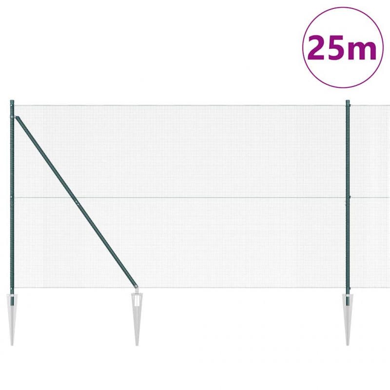 Słupek ogrodzeniowy. Zielony 25 x 1,6 m (siatka 12 x 12 mm)