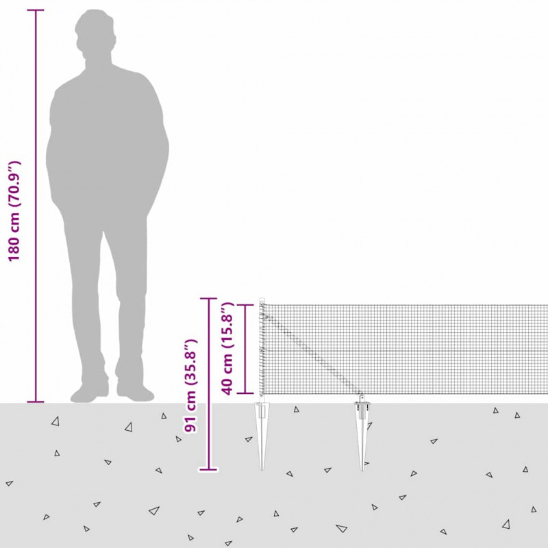 Słupek ogrodzeniowy. Zielony 50 x 0,4 m (siatka 19 x 19 mm)