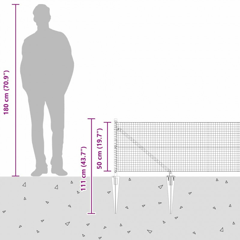 Słupek ogrodzeniowy. Zielony 50 x 0,5 m (siatka 25 x 25 mm)