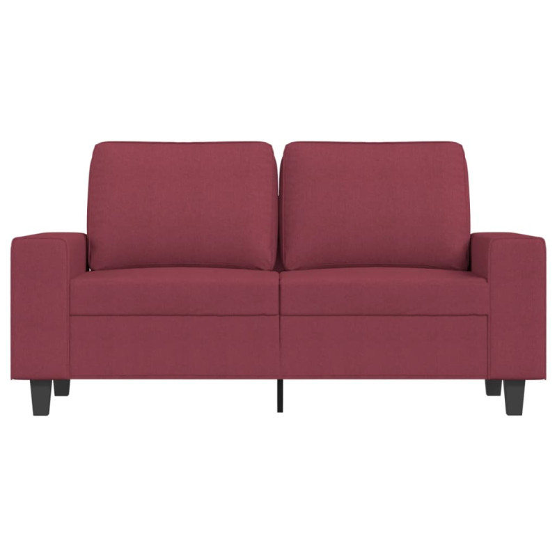 Sofa 2-osobowa, winna czerwień, 120 cm, tapicerowana tkaniną