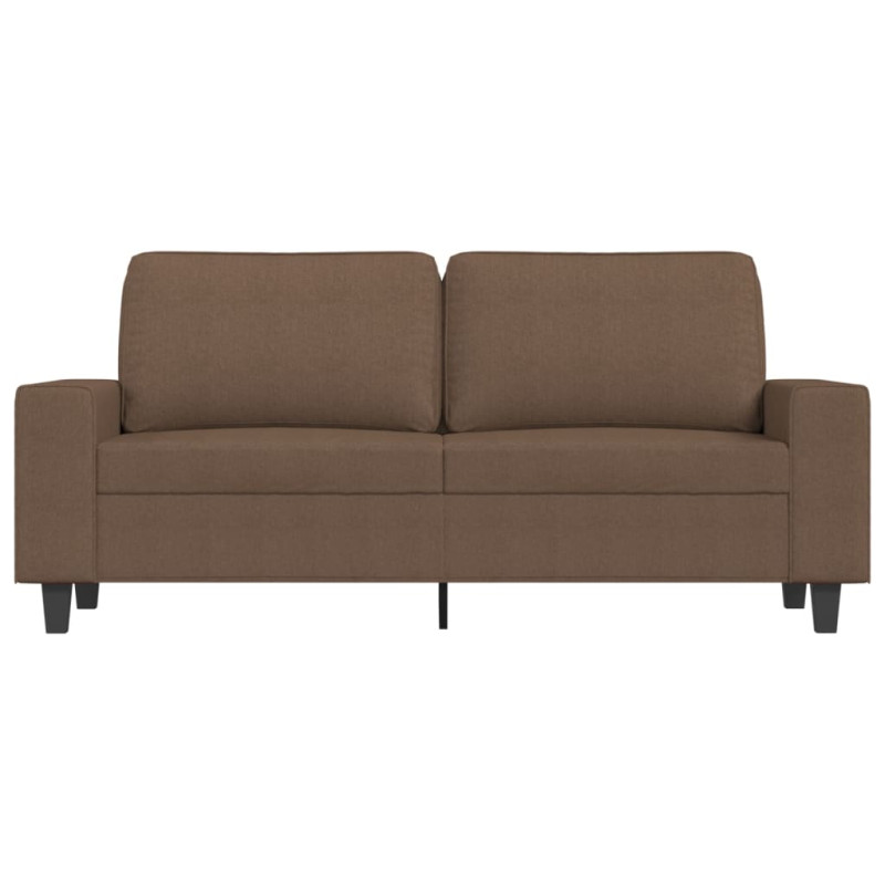 Sofa 2-osobowa, brązowa, 140 cm, tapicerowana tkaniną