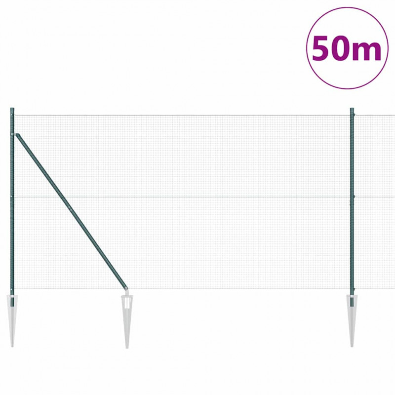 Słupek ogrodzeniowy. Zielony 50 x 1,4 m (19 x 19 mm siatka)