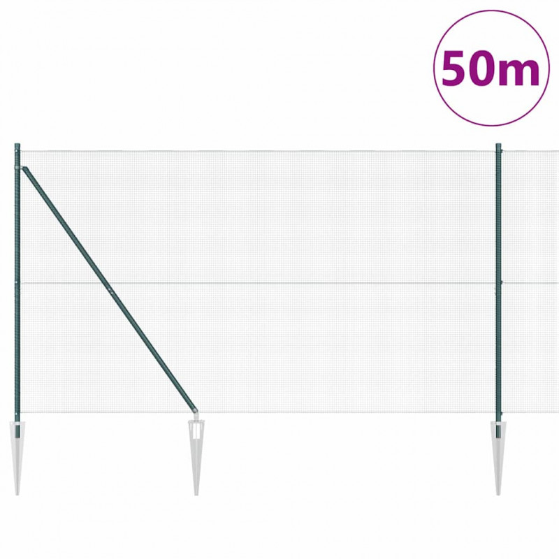 Słupek ogrodzeniowy. Zielony 50 x 1,5 m (siatka 12 x 12 mm)