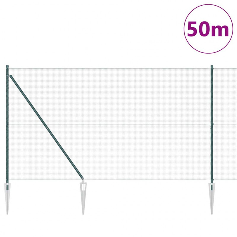 Słupek ogrodzeniowy. Zielony 50 x 1,5 m (siatka 16 x 16 mm)