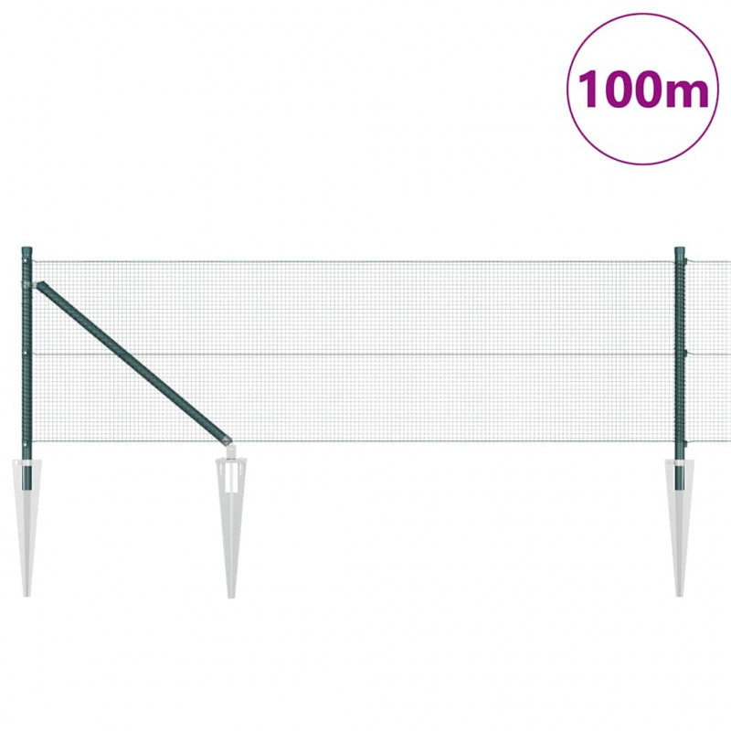 Słupek ogrodzeniowy. Zielony 100 x 0,5 m (siatka 12 x 12 mm)