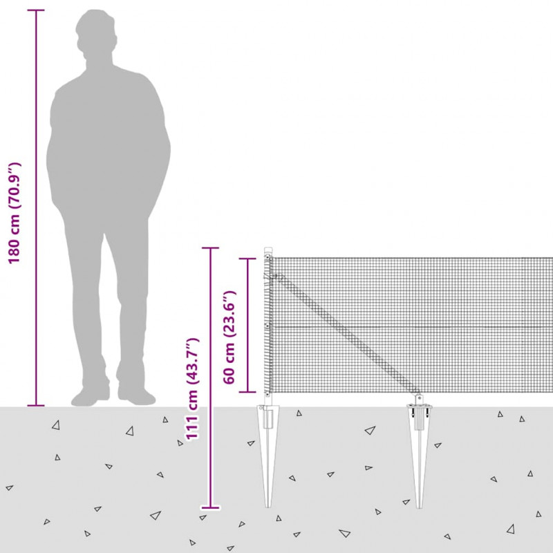 Słupek ogrodzeniowy. Zielony 100 x 0,6 m (siatka 12 x 12 mm)