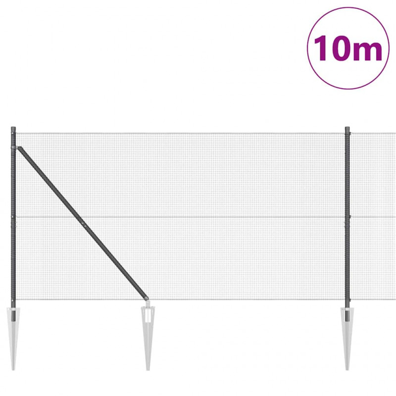 Słupek ogrodzeniowy. Szary 10 x 1,2 m (siatka 12 x 12 mm)
