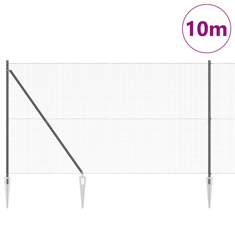 Słupek ogrodzeniowy. Szary 10 x 1,6 m (siatka 25 x 25 mm)