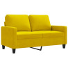 Sofa 2-osobowa, żółta, 120 cm, tapicerowana aksamitem