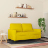 Sofa 2-osobowa, żółta, 120 cm, tapicerowana aksamitem