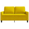 Sofa 2-osobowa, żółta, 120 cm, tapicerowana aksamitem