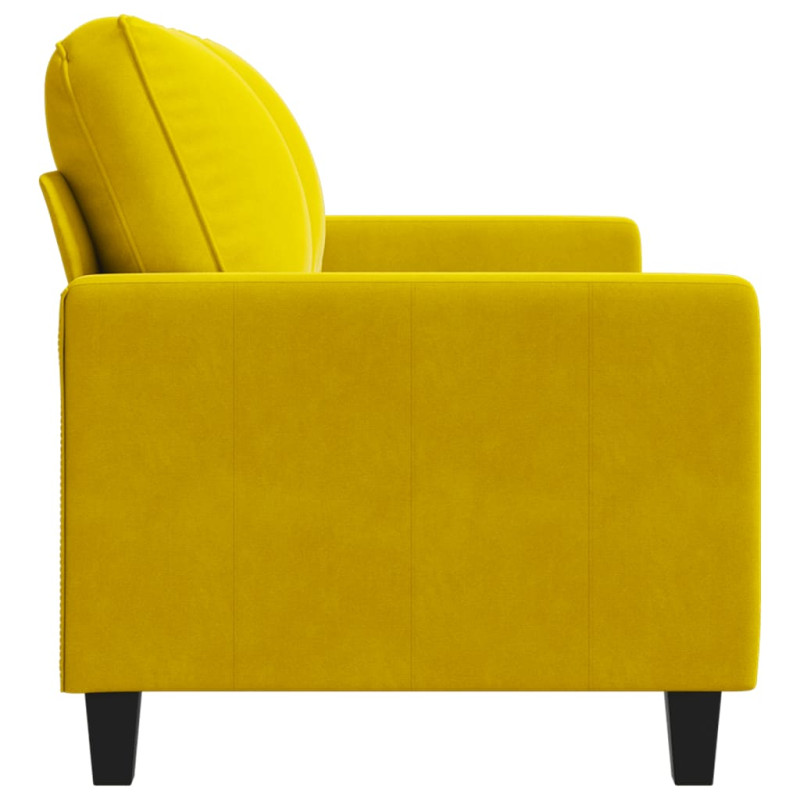 Sofa 2-osobowa, żółta, 120 cm, tapicerowana aksamitem