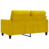 Sofa 2-osobowa, żółta, 120 cm, tapicerowana aksamitem