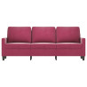 Sofa 3-osobowa, winna czerwień, 180 cm, obita aksamitem