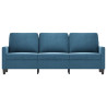 Sofa 3-osobowa, niebieski, 180 cm, tapicerowana aksamitem