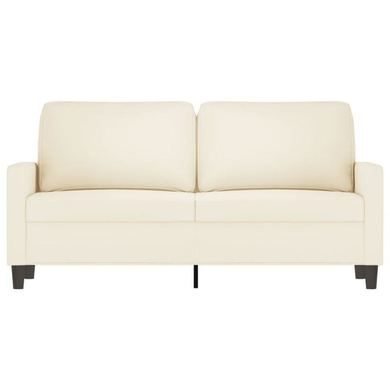 Sofa 2-osobowa, kremowy, 140 cm, tapicerowana aksamitem
