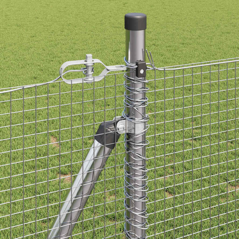 Słupek ogrodzeniowy. Srebrny 10 x 1 m (siatka 16 x 16 mm) Stal