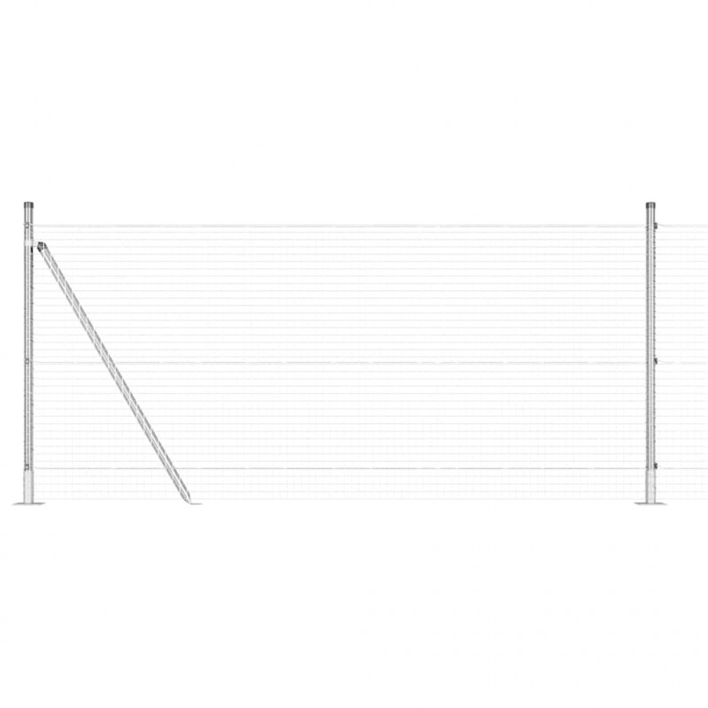 Słupek ogrodzeniowy. Srebrny 10 x 1 m (siatka 25 x 25 mm) Stal