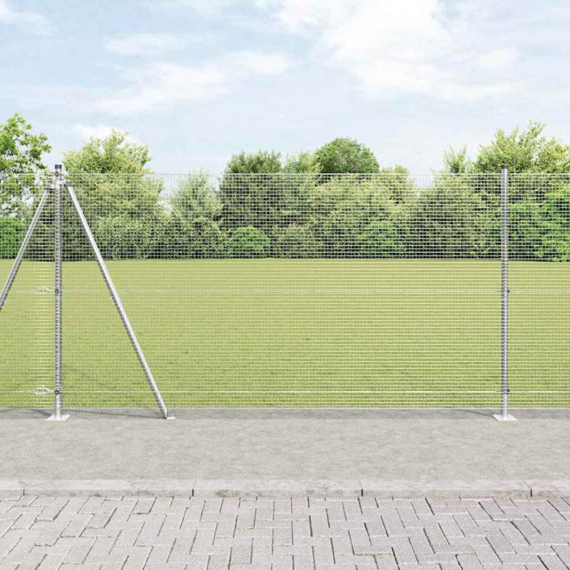 Słupek ogrodzeniowy. Srebrny 10 x 1,2 m (16 x 16 mm siatka)