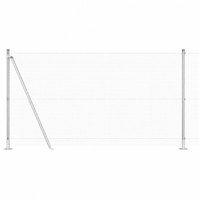 Słupek ogrodzeniowy. Srebrny 10 x 1,2 m (16 x 16 mm siatka)