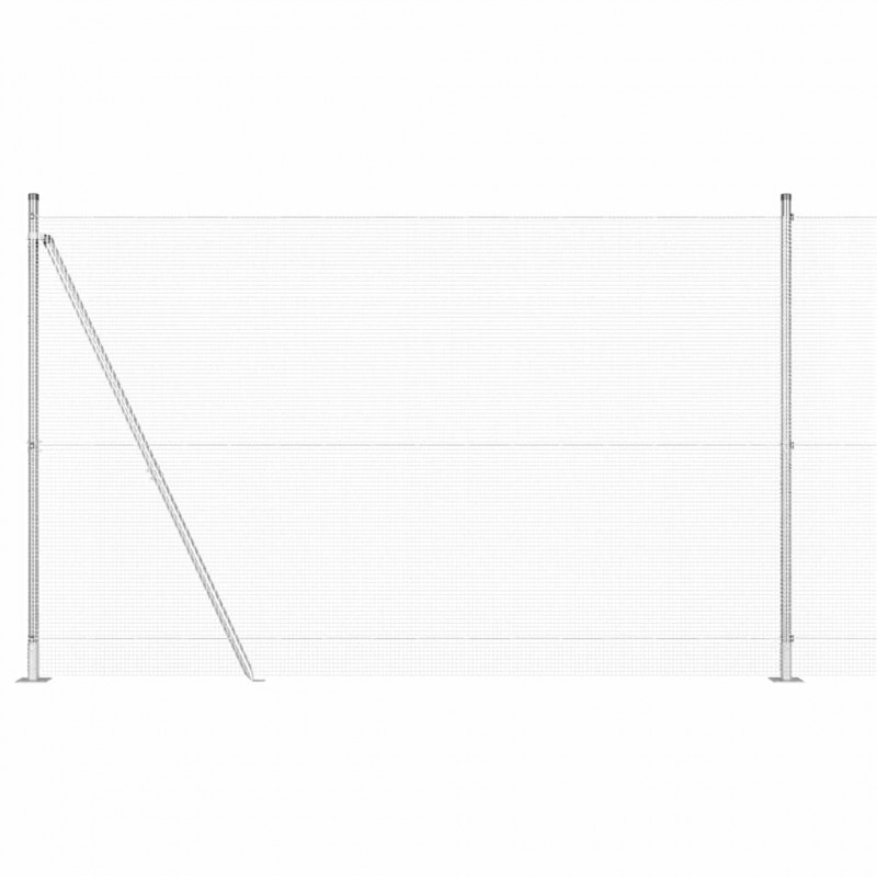 Słupek ogrodzeniowy. Srebrny 10 x 1,6 m (siatka 12 x 12 mm)