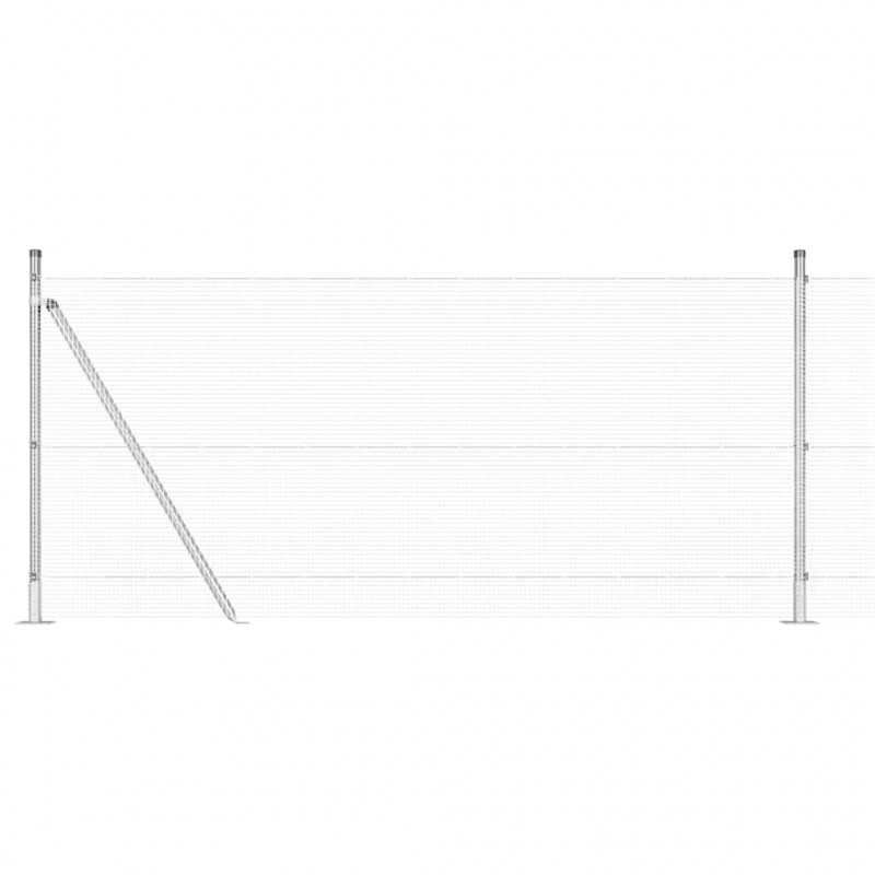 Słupek ogrodzeniowy. Srebrny 25 x 0,8 m (12 x 12 mm siatka)