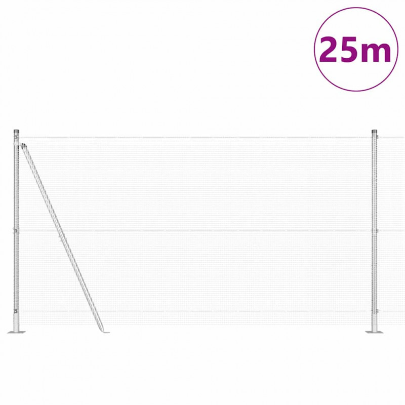 Słupek ogrodzeniowy. Srebrny 25 x 1,2 m (siatka 12 x 12 mm)