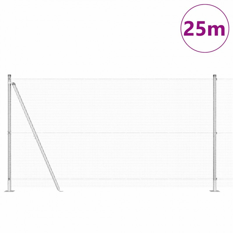 Słupek ogrodzeniowy. Srebrny 25 x 1,2 m (16 x 16 mm siatka)
