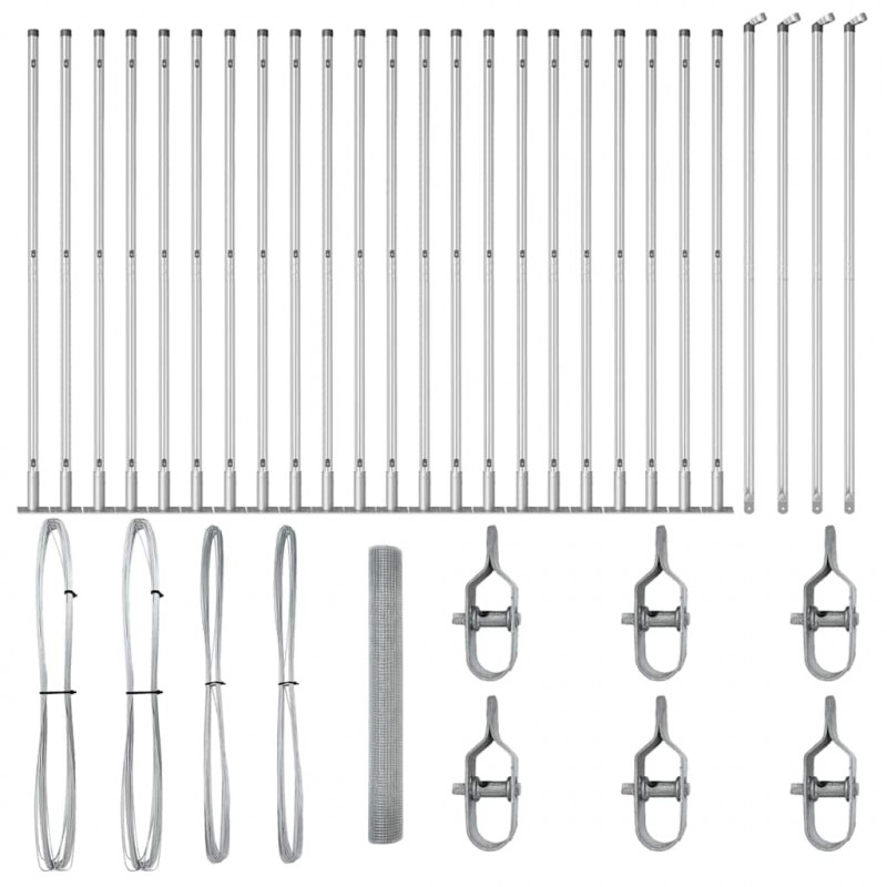 Słupek ogrodzeniowy. Srebrny 50 x 1,2 m (siatka 16 x 16 mm)