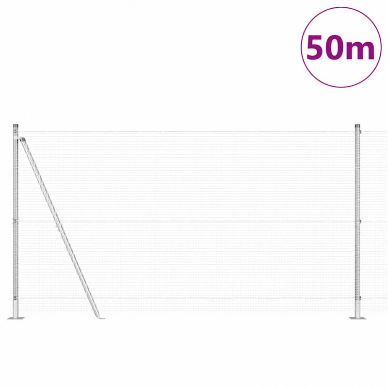 Słupek ogrodzeniowy. Srebrny 50 x 1,2 m (siatka 16 x 16 mm)