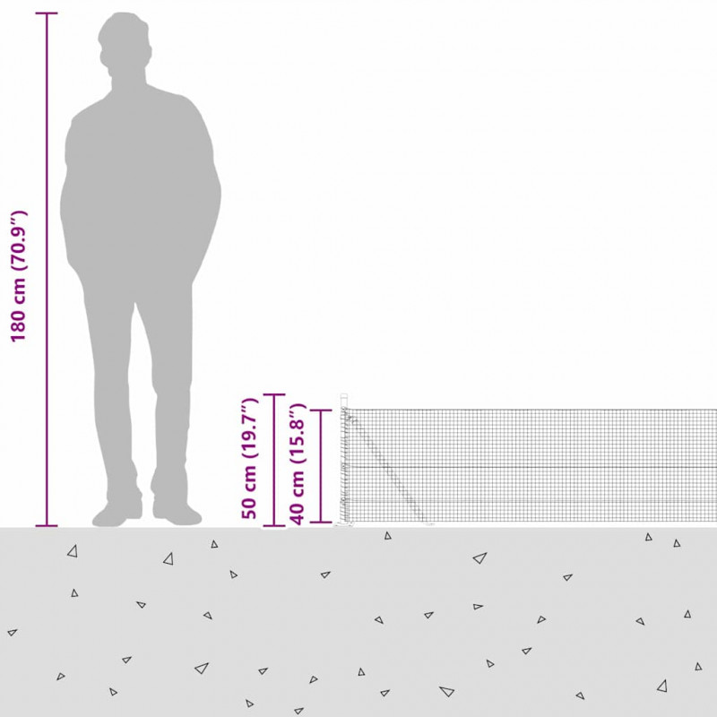 Słupek ogrodzeniowy. Srebrny 100 x 0,4 m (siatka 19 x 19 mm)