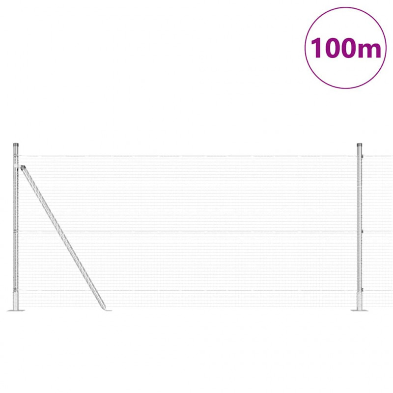 Słupek ogrodzeniowy. Srebrny 100 x 0,8 m (siatka 16 x 16 mm)