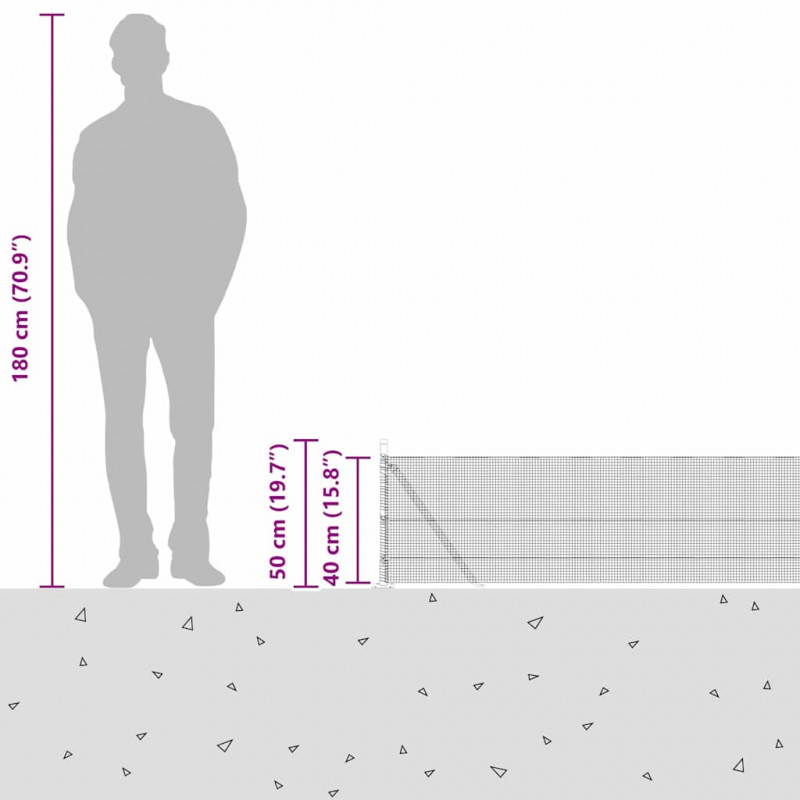 Słupek ogrodzeniowy. Zielony 10 x 0,4 m (siatka 12 x 12 mm)