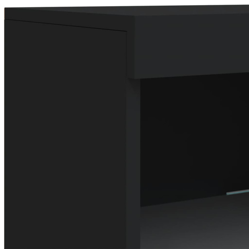 Szafka z oświetleniem LED, czarna, 162x37x100 cm