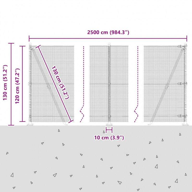 Słupek ogrodzeniowy. Zielony 25 x 1,2 m (16 x 16 mm siatka)