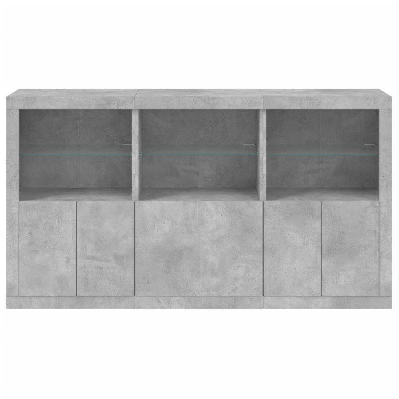 Szafka z oświetleniem LED, szarość betonu, 181,5x37x100 cm
