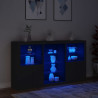 Szafka z oświetleniem LED, czarna, 181,5x37x100 cm