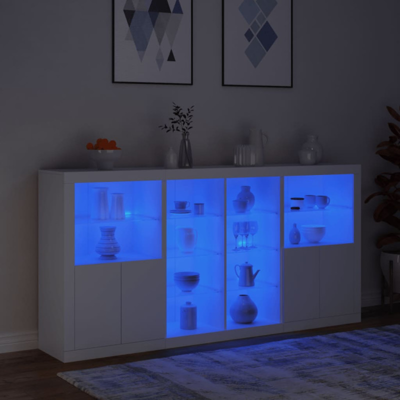 Szafka z oświetleniem LED, biała, 202x37x100 cm