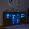 Szafka z oświetleniem LED, brązowy dąb, 202x37x100 cm