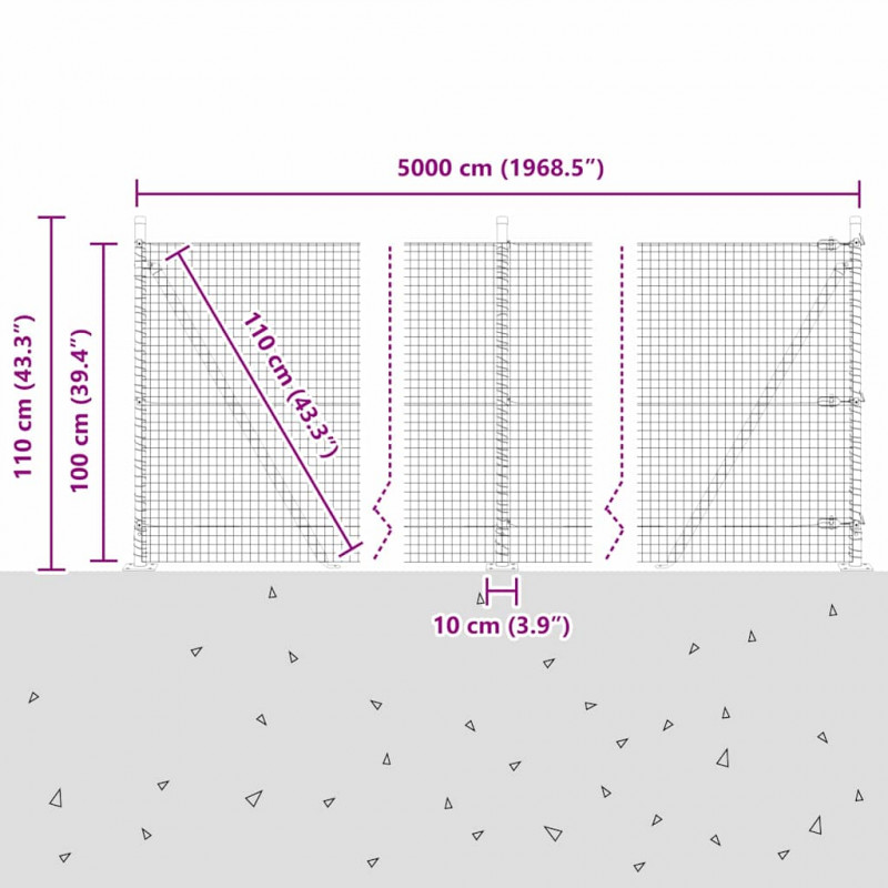 Słupek ogrodzeniowy. Zielony 50 x 1 m (siatka 25 x 25 mm)
