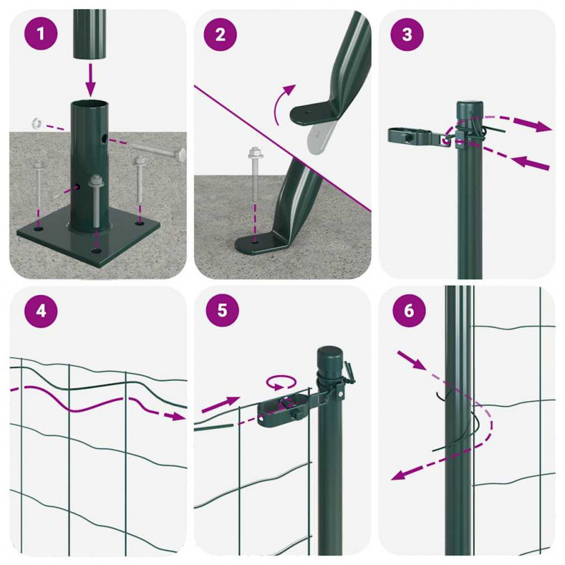 Słupek ogrodzeniowy. Zielony 50 x 1,4 m (19 x 19 mm siatka)