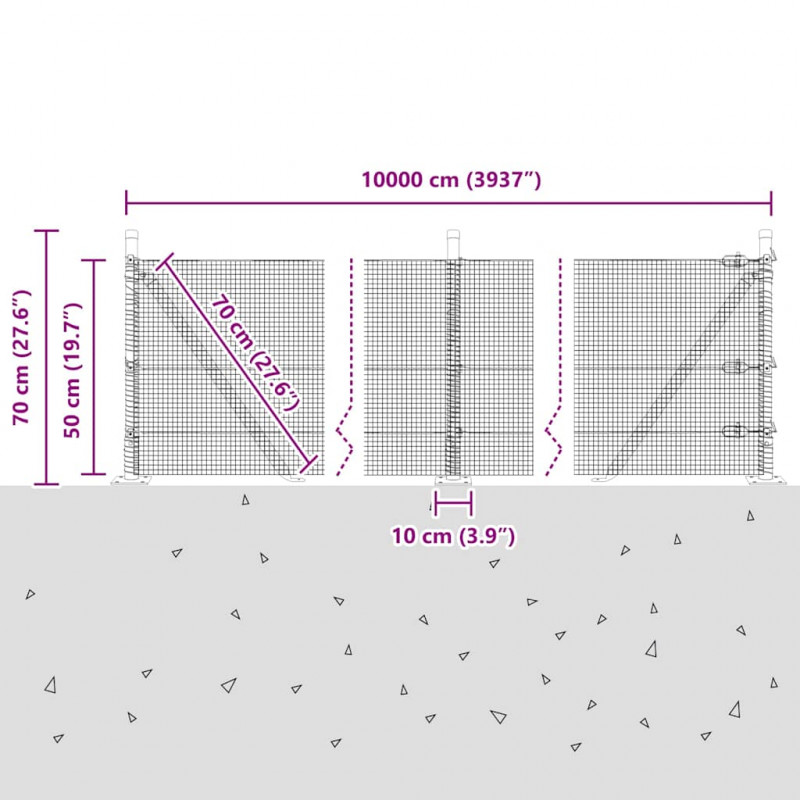 Słupek ogrodzeniowy. Zielony 100 x 0,5 m (siatka 12 x 12 mm)
